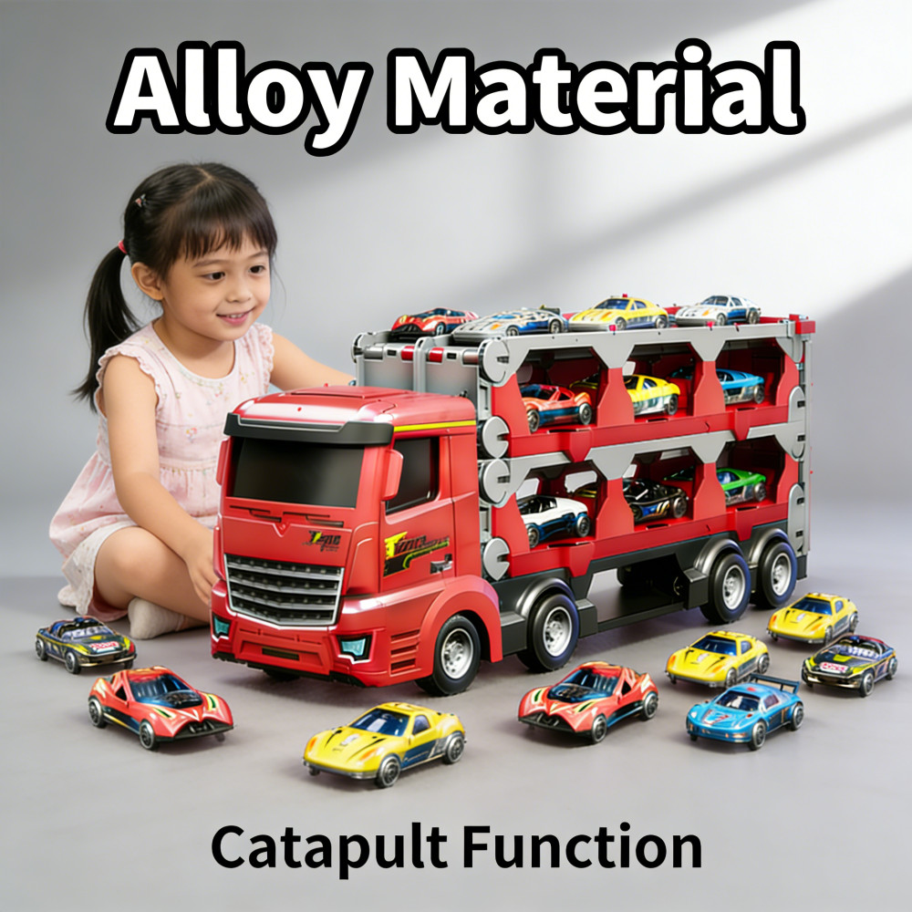 Mobil Kendaraan Konstruksi Truk Pemadam Kebakaran Katapult Portable Anak Alloy Model Truk Container 