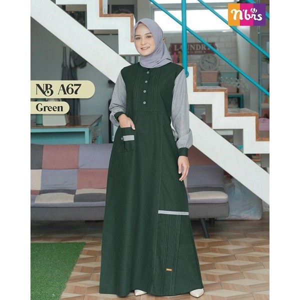 NIBRAS NB A67 GREEN VIOLET NIBRAS NB A67 GAMIS ELEGAN DEWASA FASHION MUSLIM TERBARU 2020