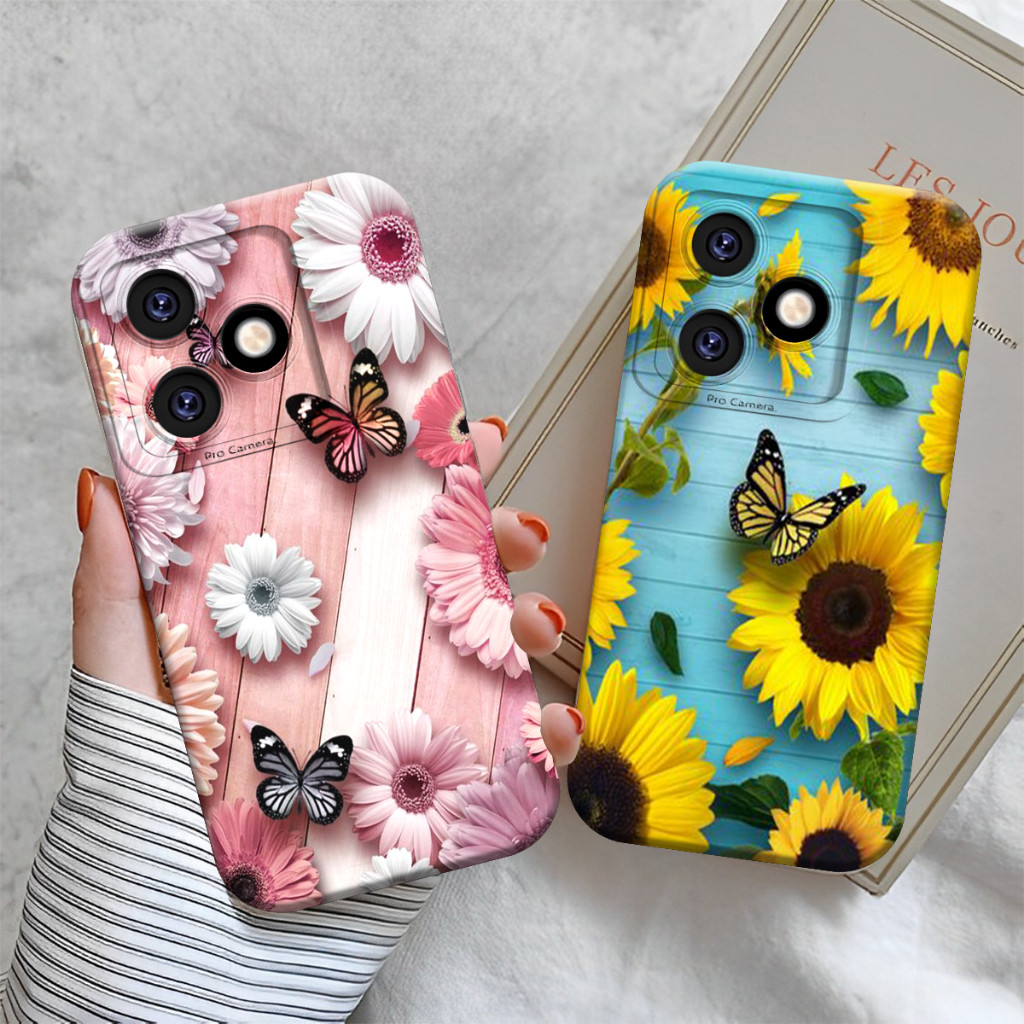 [RL5] Case REALME C53 4G 2023 Motif Bunga Kupu Kupu Cantik - Case Cantik - Case Kekinian - Case Bung