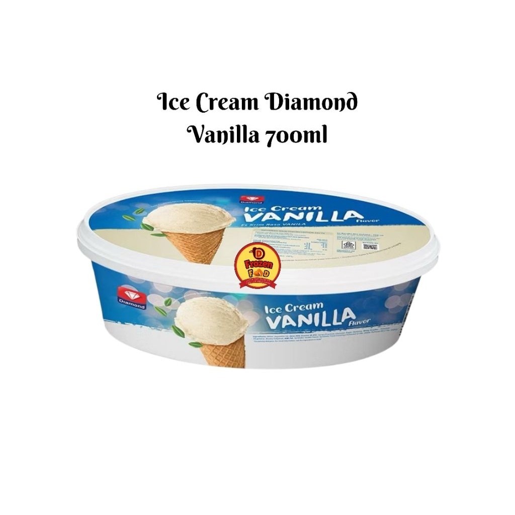 Es Krim Diamond Vanilla 700ml Ice Cream Box Kotak Lembut Creamy Rasa Dan Wangi Vanilla