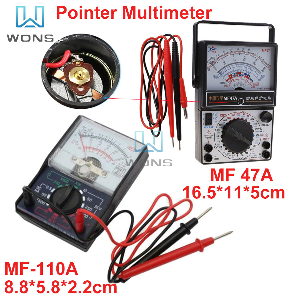 MF-47 MF-110A Pointer Multimeter DC AC 1000V Multimeter Portable Meanical Pointer Type Multimeter Me