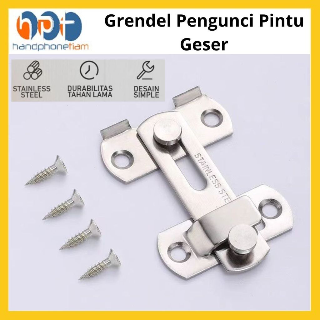 Grendel Pengunci Pintu Geser / Selot Siku Stainless /  Pengunci Pintu Geser Lemari / Multifungsi