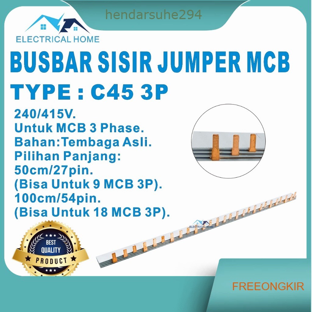 BUSBAR SISIR MCB 3 PHASE JUMPER MCB 3 PHASE