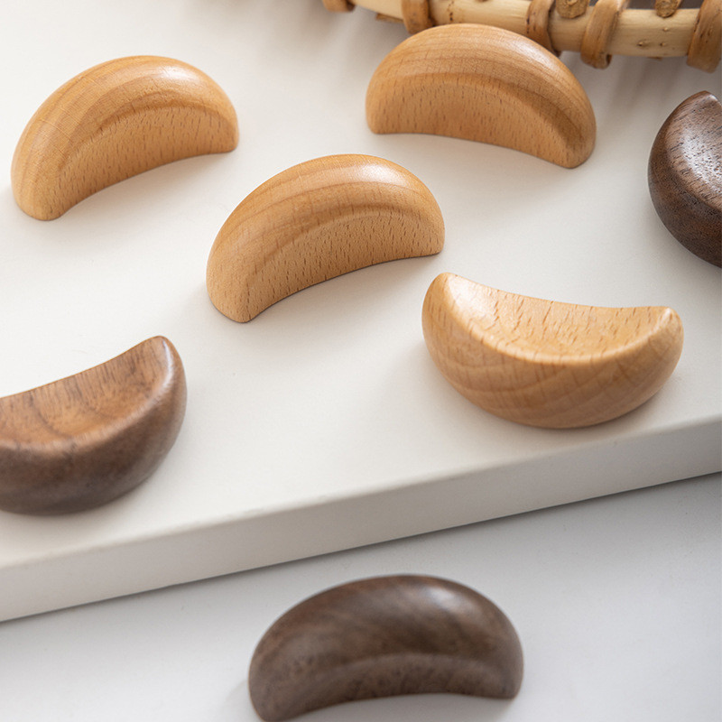 Log wood color cabinet wardrobe door handle modern simple wooden solid wood ildren's cabinet drawer 