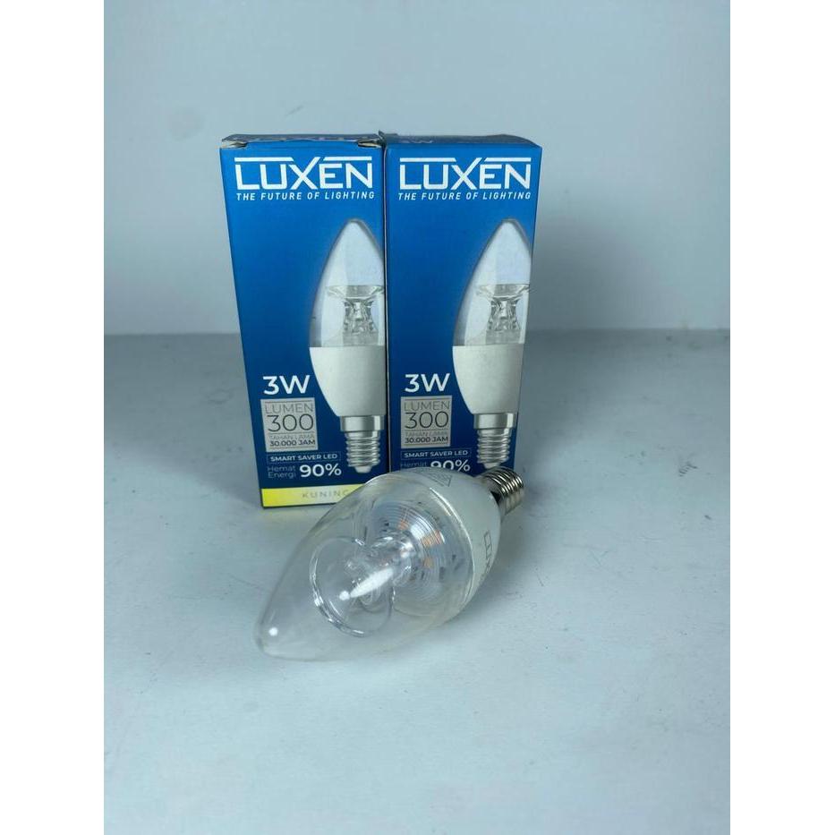 LUXEN LAMPU CANDLE JANTUNG E14 LED 3W 5W MURAH - 3W , Kuning