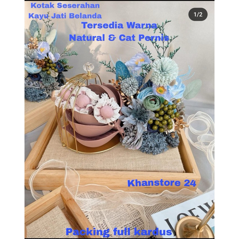 Promo Kotak Seserahan Nikah Isi 4 Kotak Kayu Jati Belanda Seserahan Pernikahan Dengan Tutup Mika