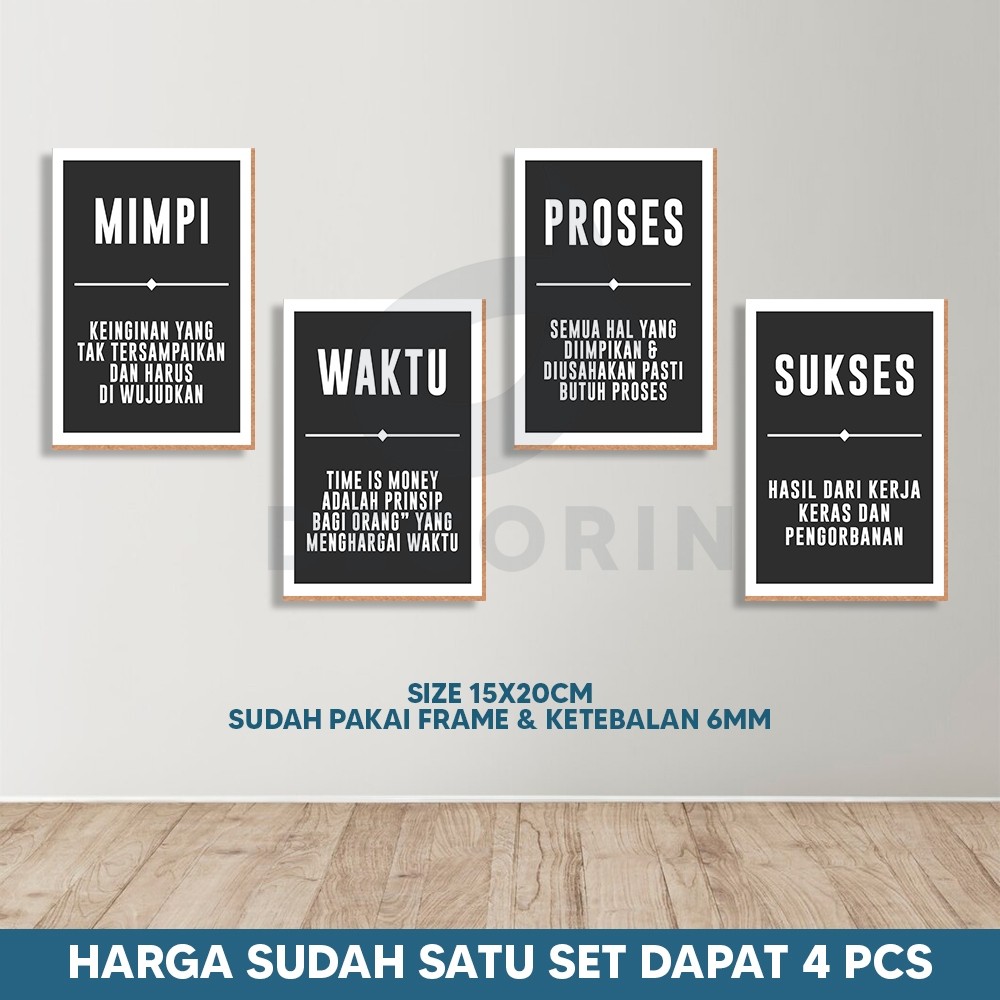 Hiasan Dinding Kata Kata Motivasi Satu Set Dekorasi Kamar Cowok - Decorin.aja
