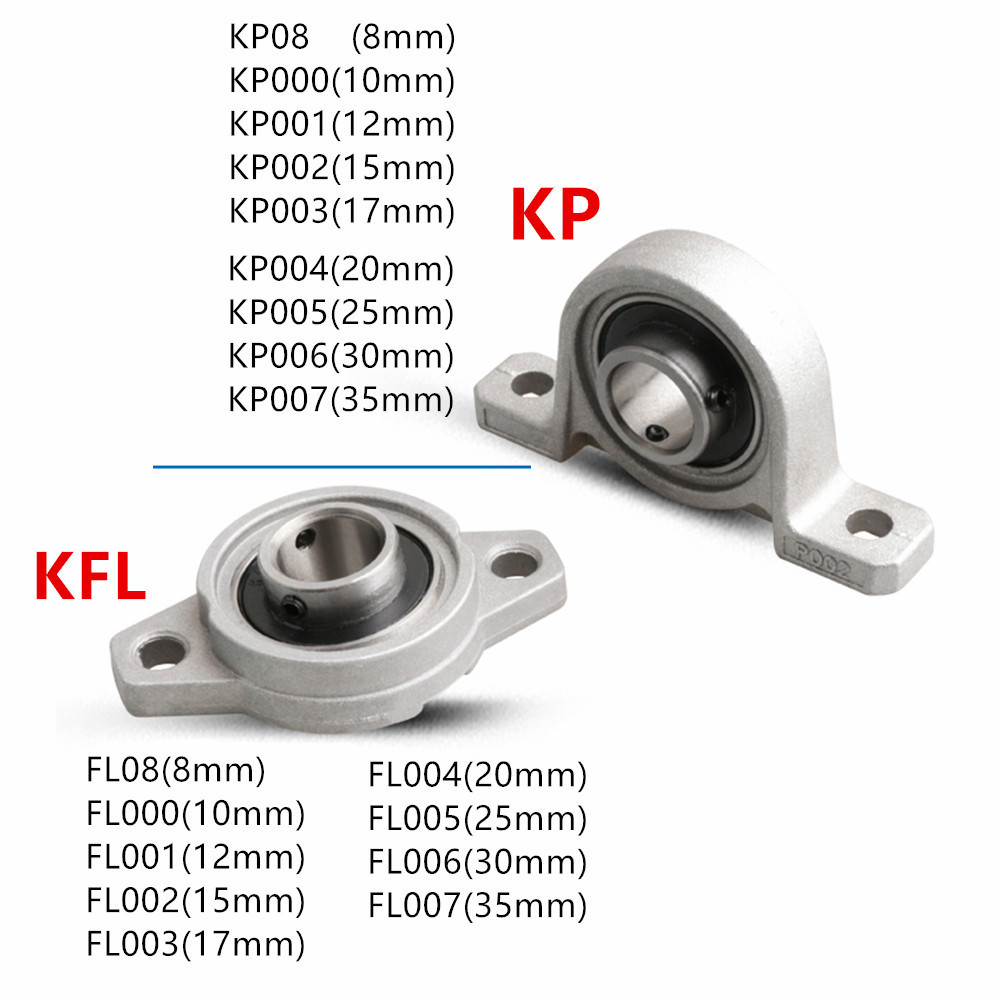 2pcs Zinc Alloy ameter 8mm To 35mm Bore Ball Bearing Pillow Block Mounted Support Kfl08 Kfl000 Kfl00