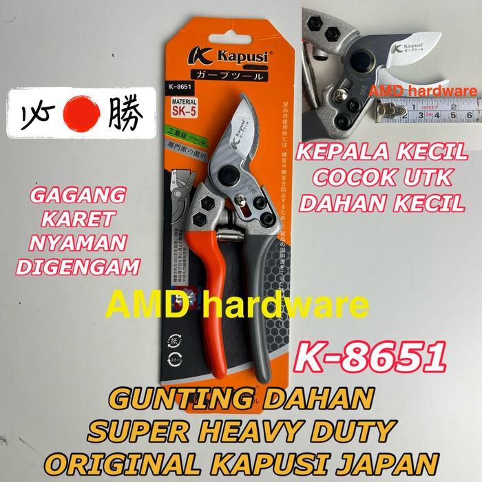 ORIGINAL KAPUSI JAPAN GUNTING DAHAN SUPER HEAVY DUTY Kopi Ranting Kayu Pruning Shears 8 inch SK5 Han