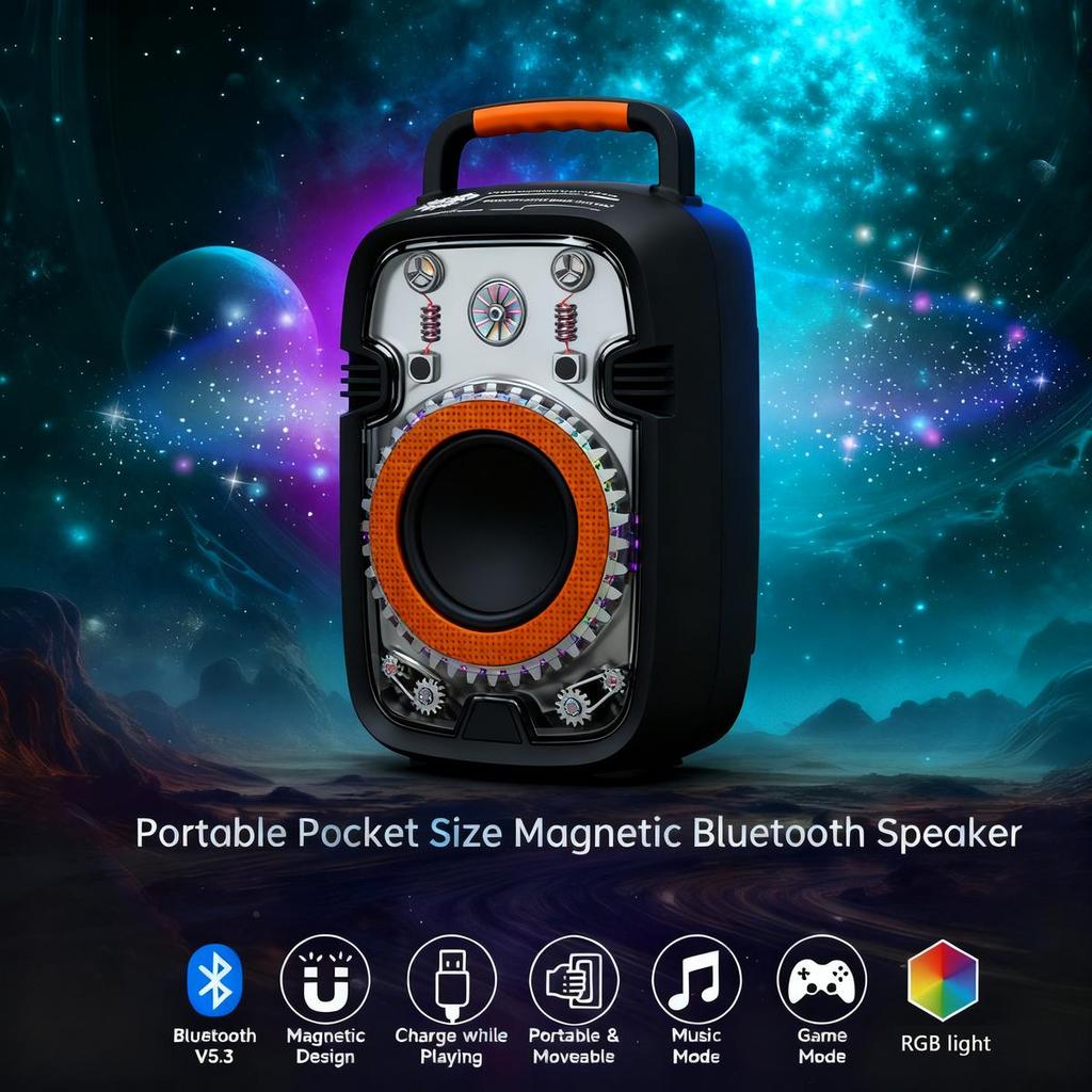 Speaker Bluetooth Bergaya Retro Mini Portabel dengan Slot Memori, Tuner FM, dan Konektivitas Nirkabe