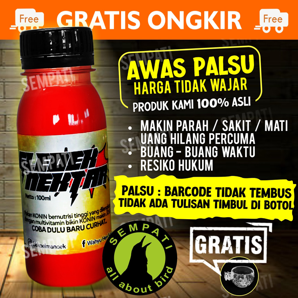 SEMPATI Gledek Nektar Nextar Nectar Pink Pakan Burung Konin Kolibri Ninja Sogon Pleci Muncang Pakan 
