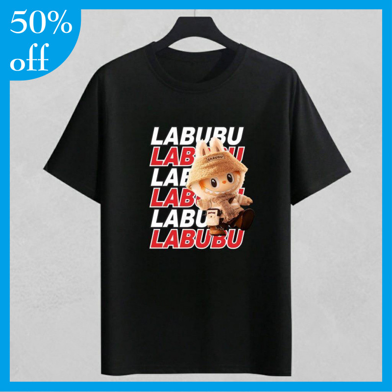 Kaos pria kaos distro kaos hitam putih kaos labubu viral tulisan pria dan wanita baju pria kaos hita