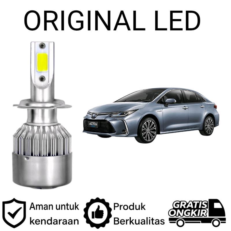 AM 2pcs Lampu Utama Jauh LED HB3 COB Mobil Toyota Corolla Altis E210