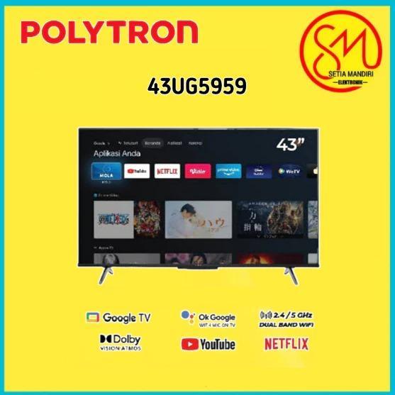 Polytron PLD-50UG5059 TV LED 50 Inch 4K Ultra HD Smart Google TV dengan Kontrol Suara Bebas dan Dolb