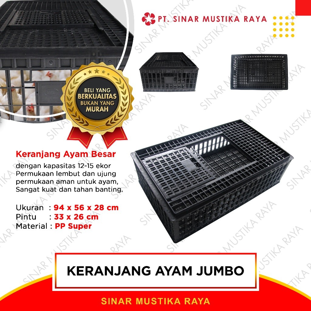 Keranjang Ayam Plastik Besar Jumbo Lokal Transport Panen Broiler Hijau