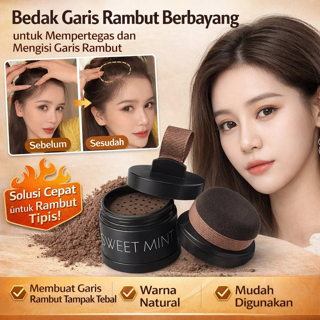 6g Bedak halus pengubah garis rambut/bedak kontur untuk mengisi garis rambut dahi/bedak halus bedak 