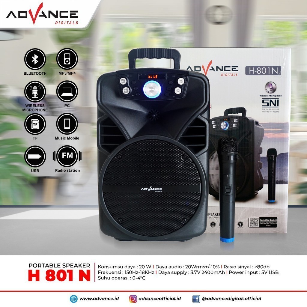 Speaker Meeting, Speaker karaoke H801N wireles mic 8 inch
