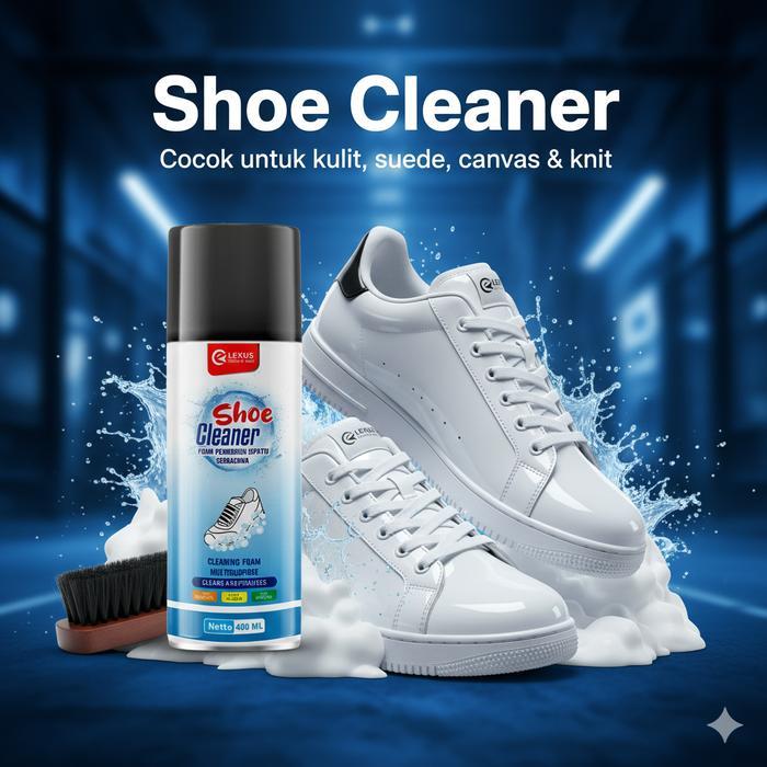Lexus Shoe Cleaner Pembersih Sepatu Serbaguna MultiPurpose Foam Cleaner 400ml Free Lap Microfiber