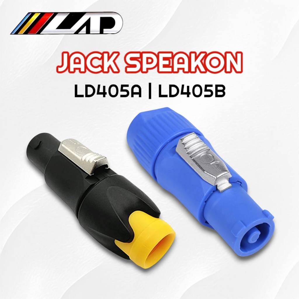 LAD Jek Jack Spikon Speakon LD405A / LD405B 4 Pin Speaker Male Black / Blue Original