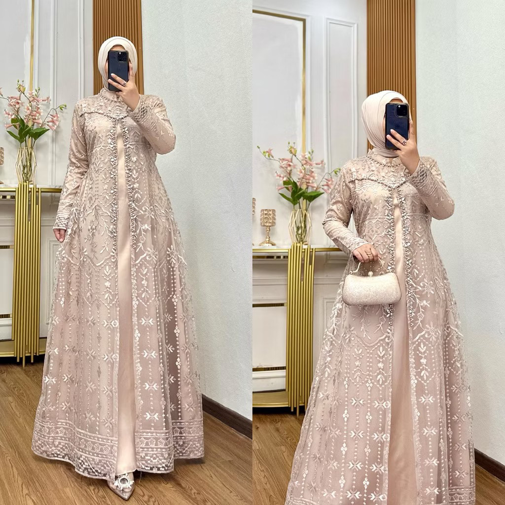 GAMIS JUMBO TILE REGINA LD-130/ GAMIS/ GAMIS TERBARU/ GAMIS PESTA/ GAMIS KONDANGAN/ GAMIS MEWAH/