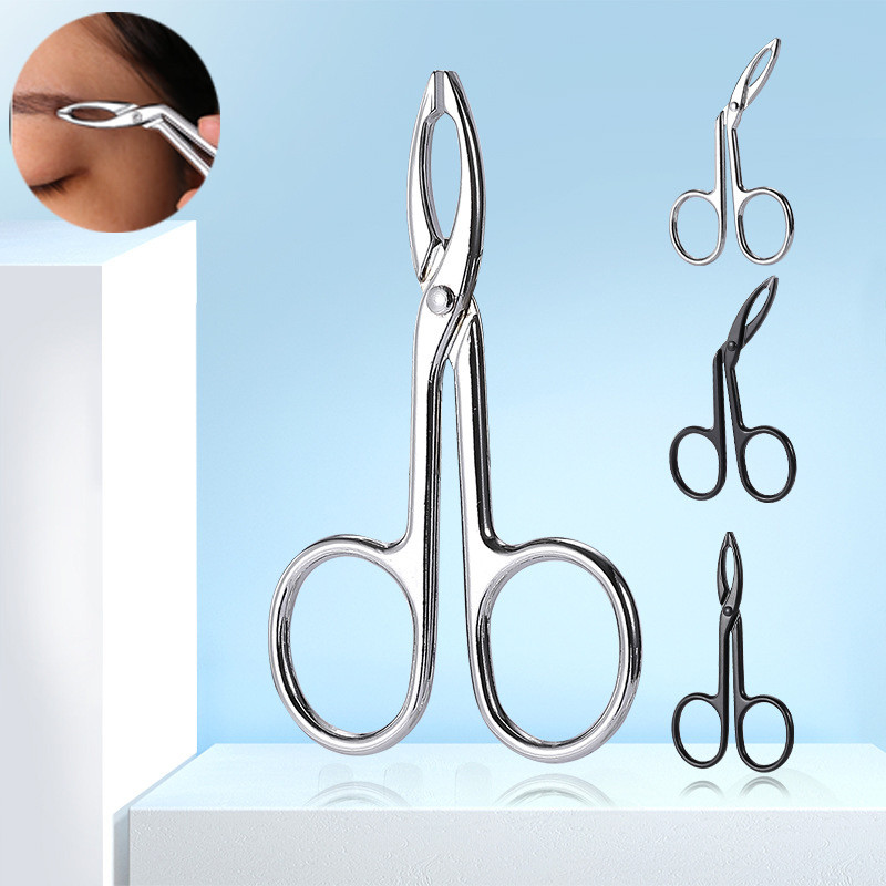 Scissor Shaped Eyebrow Tweezers Flat Headed Tweezers Oblique Headed Tweezers Stainless Steel Scissor