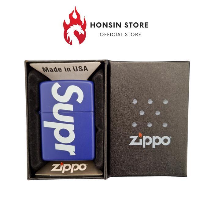 Korek Zippo Motif Supreme Navy Matte Korek Api Zippo Original Zippo Premium