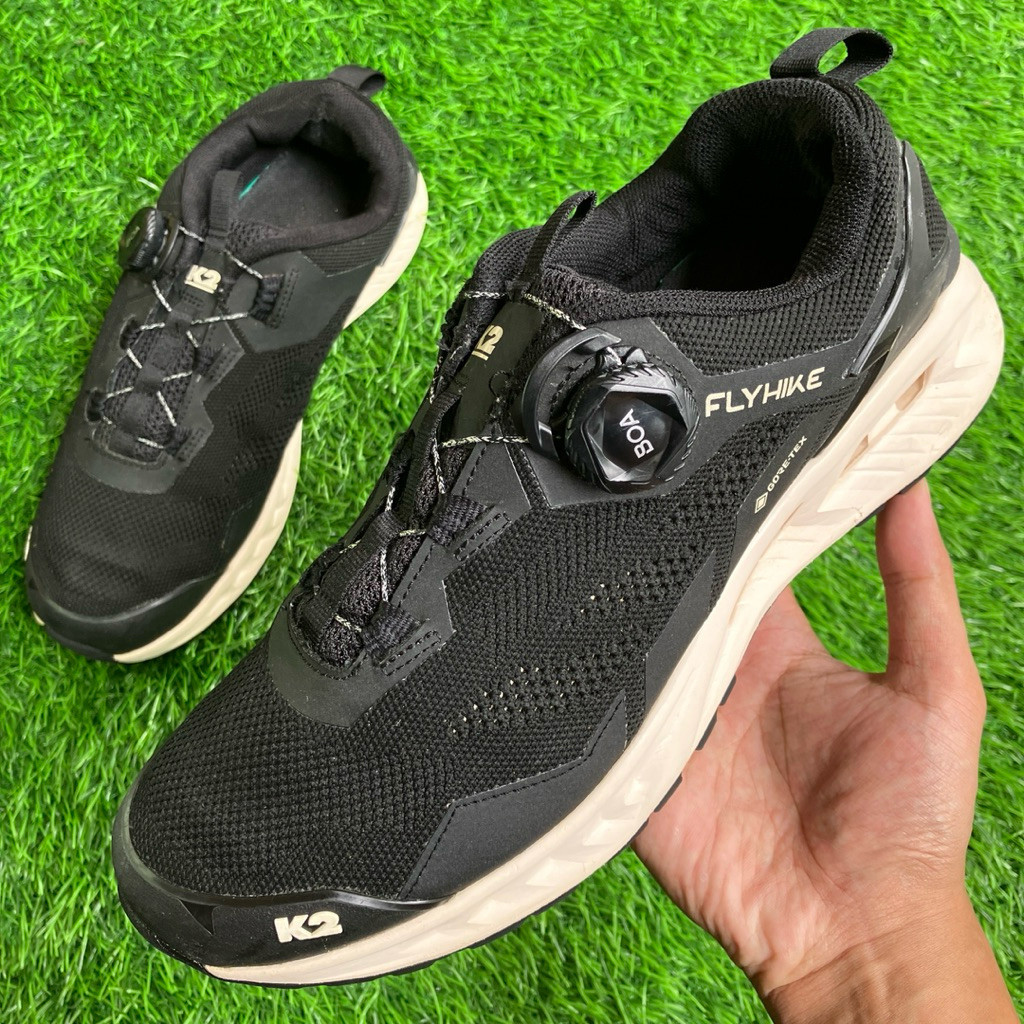 Sepatu Gunung K2 Flyhike GTX Goretex Boa System Black mesh outdoors shoes ukuran 42