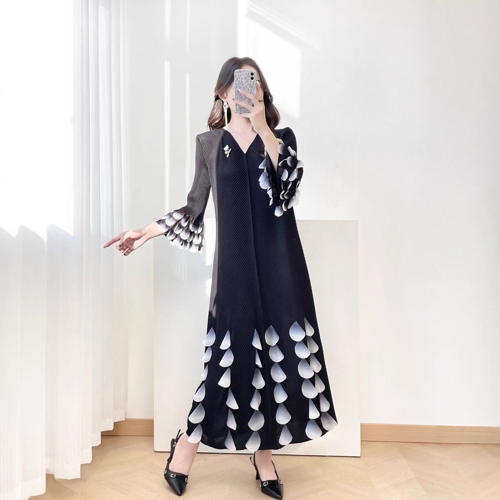 20262zz Dress longgar wanita, Gaun ukuran besar baru longgar