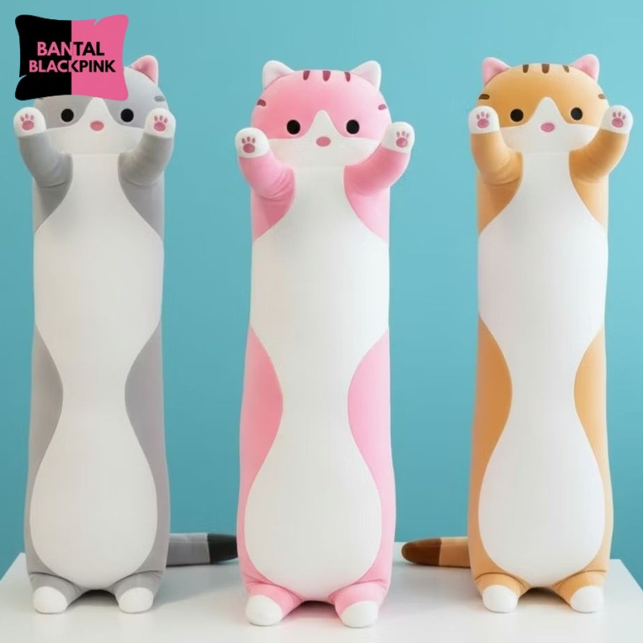 Boneka Kucing 80cm Jumbo Guling Kucing Guling Boneka Kucing Terbaru