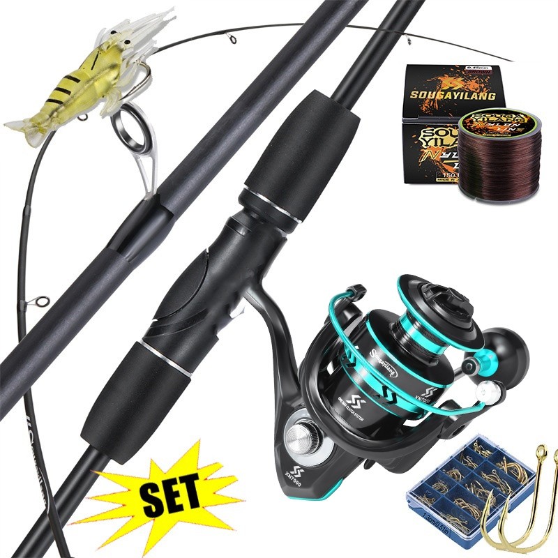 Sougayilang pancing set 1.8m 5-10lb joran pancing 1000-4000seri 5.2:1GR reel pancing 150m senar panc