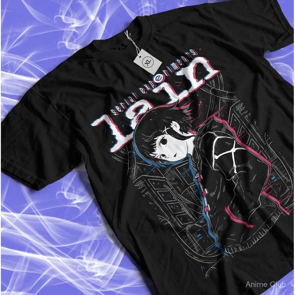 Kaos Serial Experiments Lain, Kaos Cyberpunk, Hadiah Anime Manga, Kaos Unisex