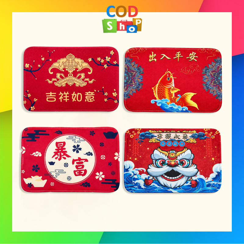 COD - H1037 Keset Kaki Imlek / Keset Kaki Anti Slip / Chinese New Year Mat / Keset Kaki Anti Slip Mo