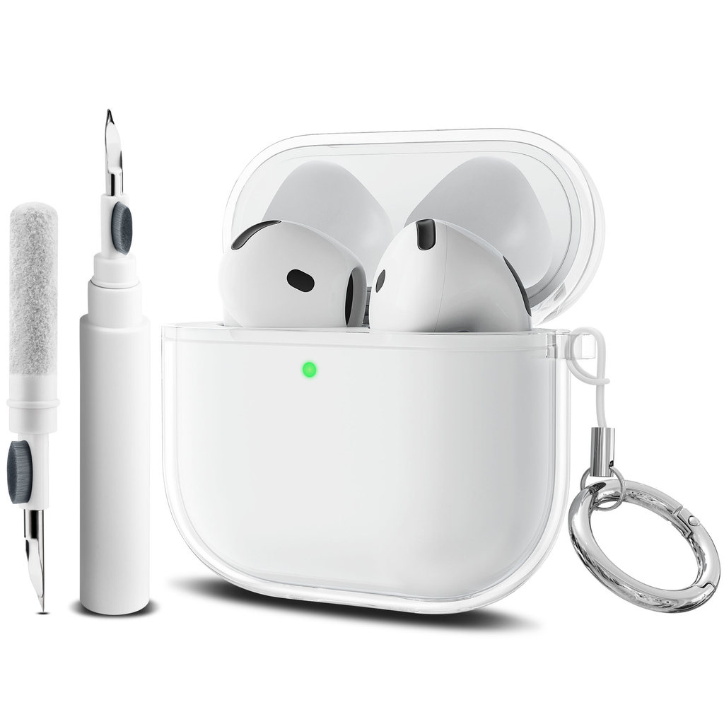 Clear Case+Lanyard+Keyain+Cleaning stick For AirPods 4 TPU Protective Cases For 2024 New AirPods 4 C