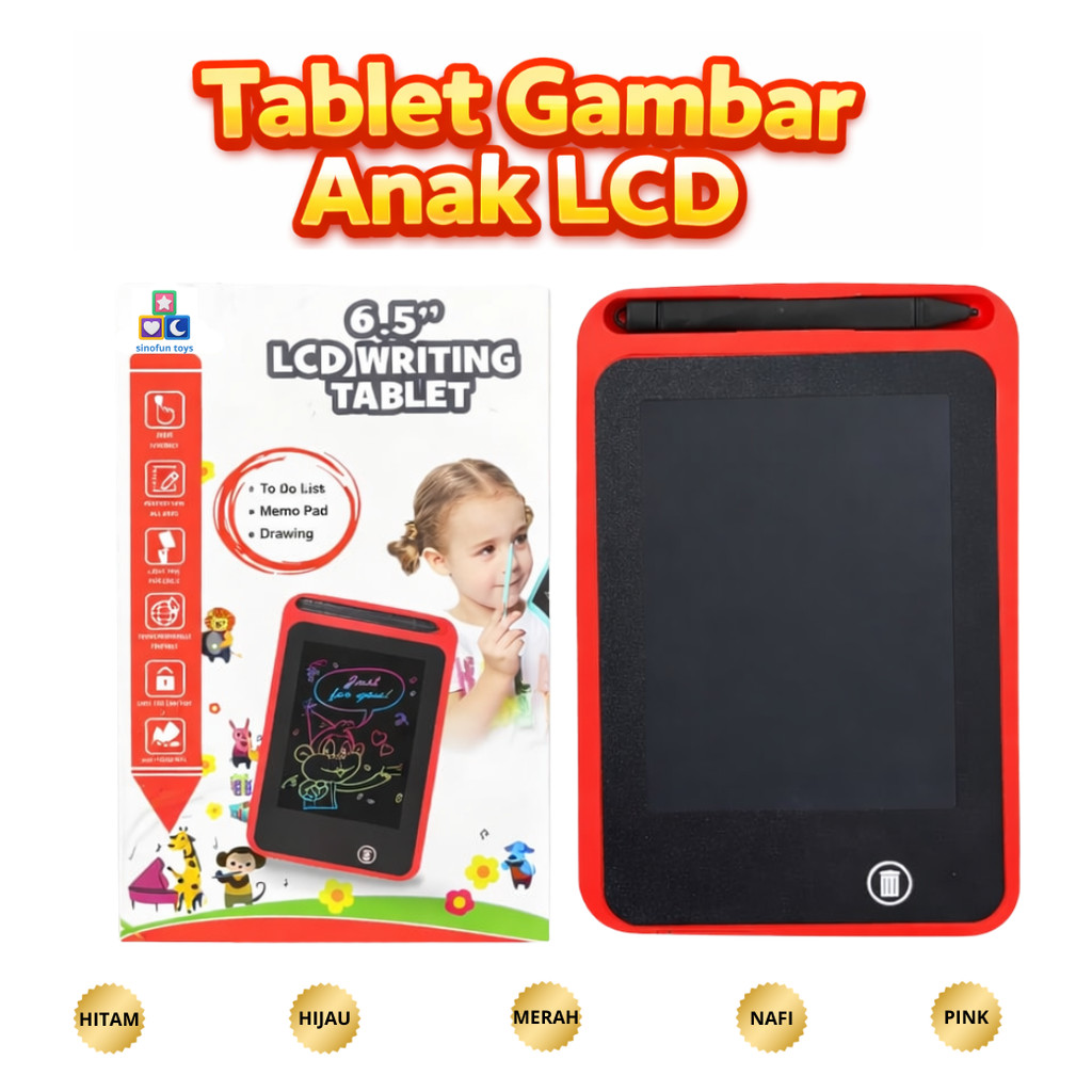 Tablet Gambar Anak 6.5 Inch LCD Drawing Board Lcd Drawing Tablet Mainan Anak Edukatif Murah