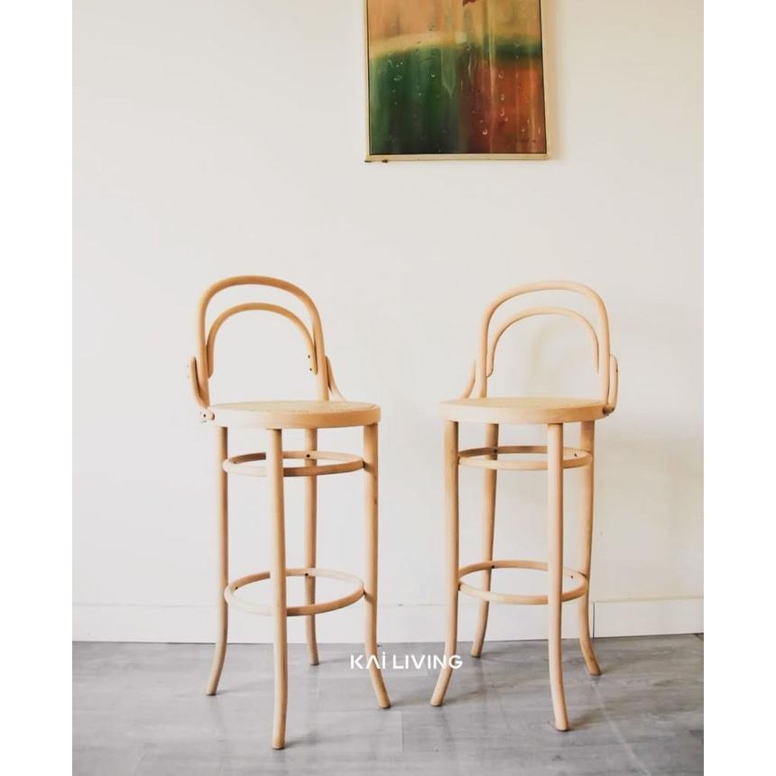 Barstool bentwood rotan kayu jati finishing kursi bar stool cafe minibar thonet resort restoran vill