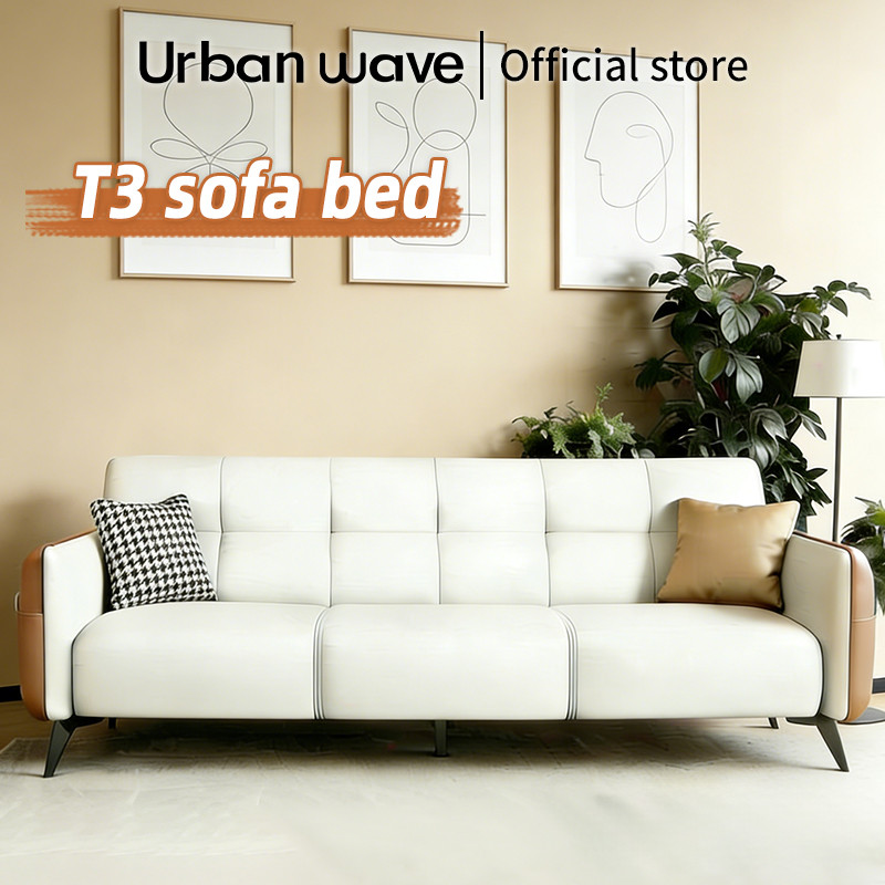 Sofa Kulit Asli Premium, Sofa Lurus Minimalis Ruang Tamu, Sofa Empuk Mewah Tahan Lama Cocok untuk ap