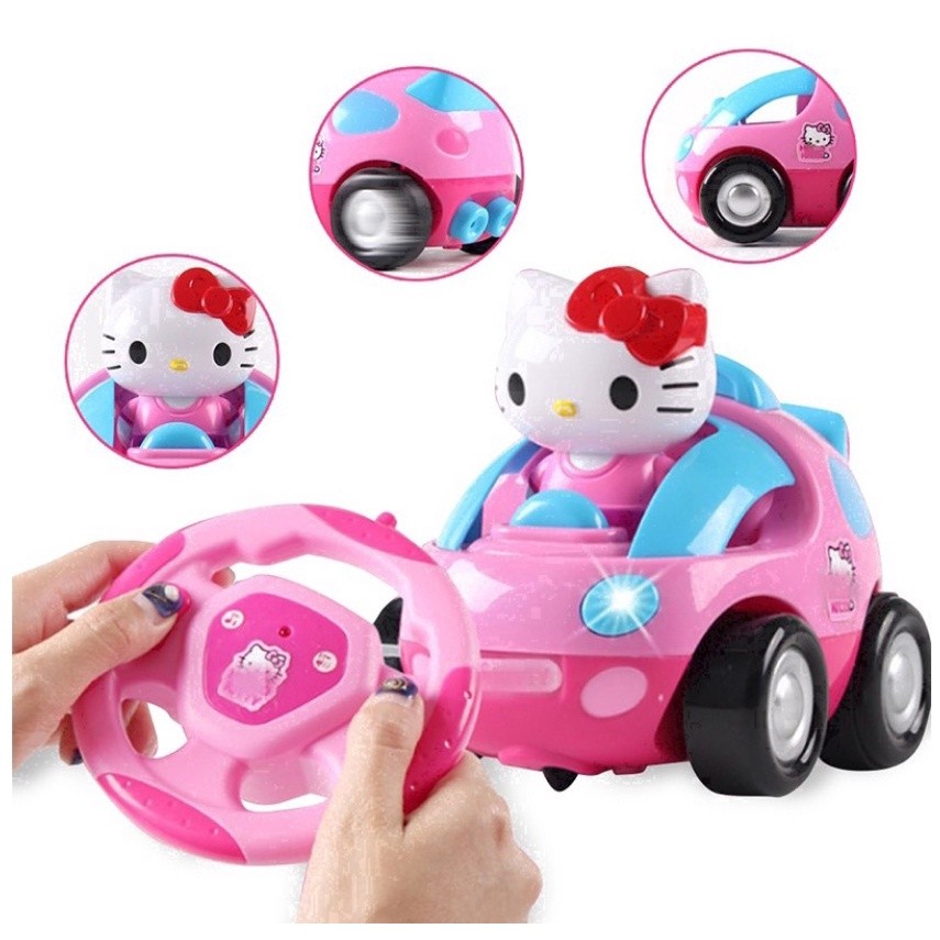 ReadyMobil Remote Control Hello Kitty Pink remot Doraemon Dengan Musik & Lampu