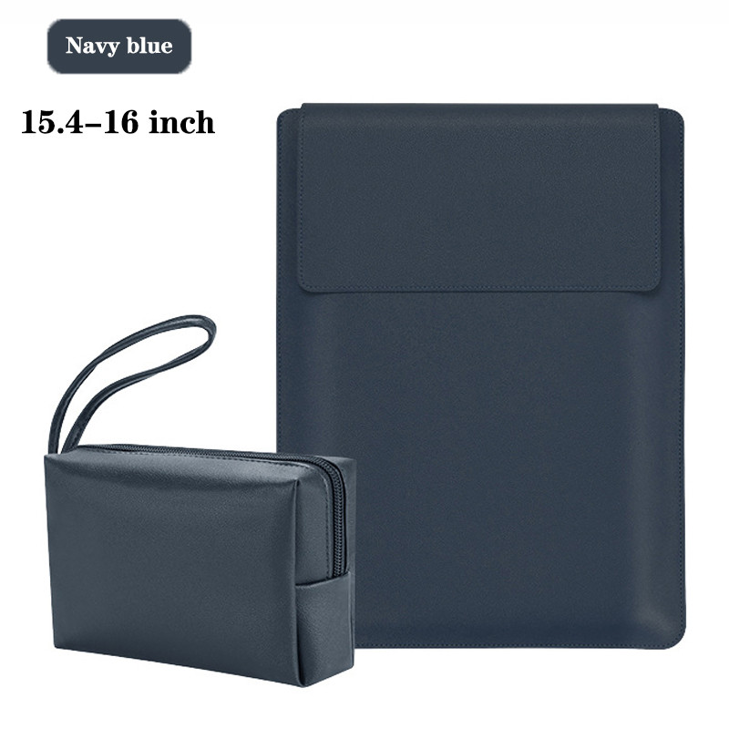 Multipurpose Laptop Sleeve 13/14/15/16 In With Bracket Waterproof Laptop Bag Laptop Case PU Leather