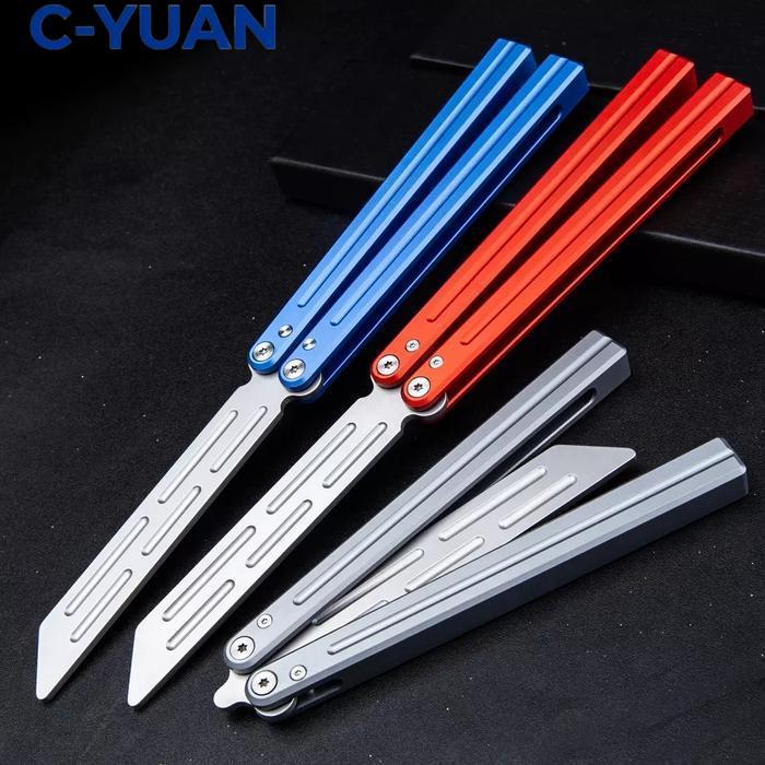 Balisong Trainer Aluminium Handle Toy AH2 3R13 Steel Butterfly Knife Latihan Tidak Tajam Mainan