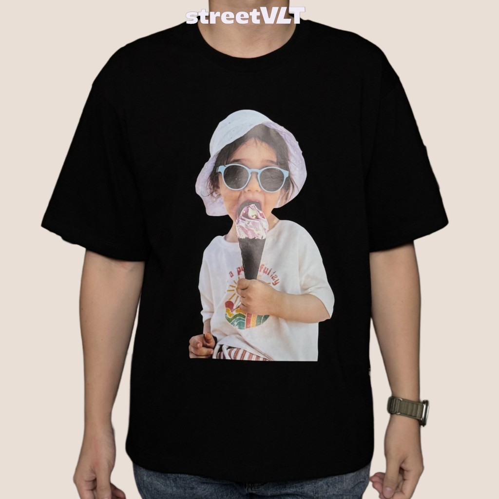COD ADLV Baby Face Ice Cream Girl Short Sleeve T-Shirt Acme De La Vie