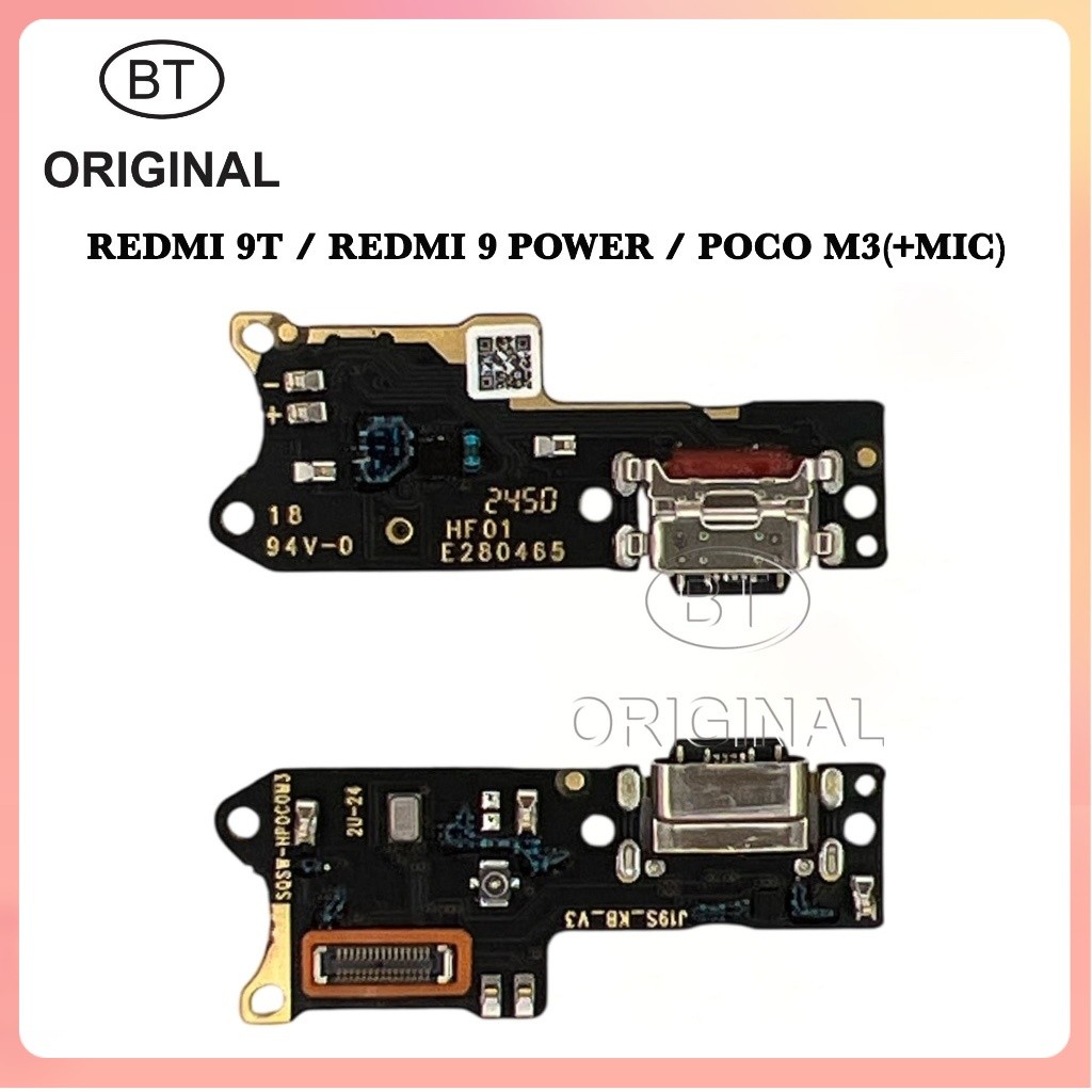 KONEKTOR CHARGER BOARD PCB  XIAOMI POCO M3 - REDMI 9T - REDMI 9 POWER +MIC - FAST CHARGING ORIGINAL 