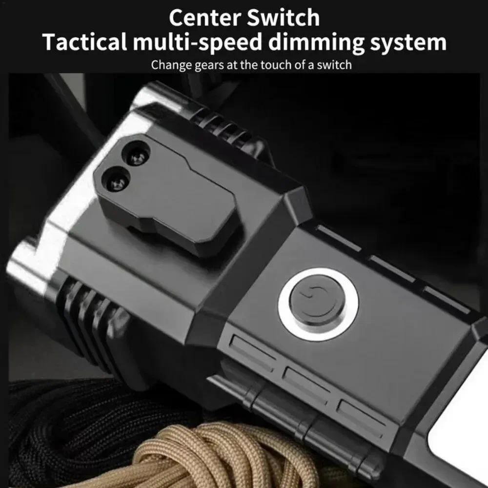 Tactical Flashlight 10000 Lumens - Telescopic Self Defense Baton with Stun Gun & USB-C Fast arging (