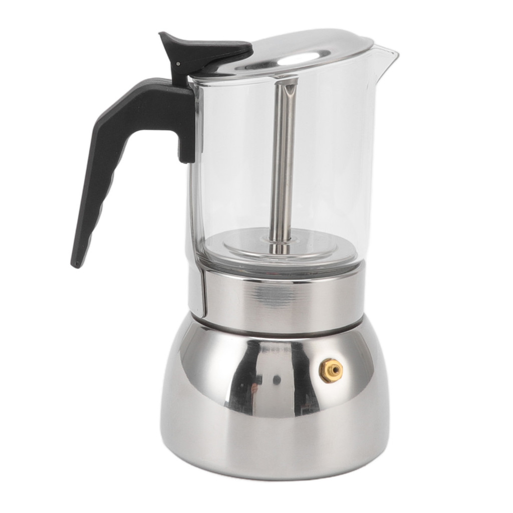 200/300ML Stainless Steel Moka Pot Caffe Machine Glass Espresso Coffee Makers Latte Percolator Stove