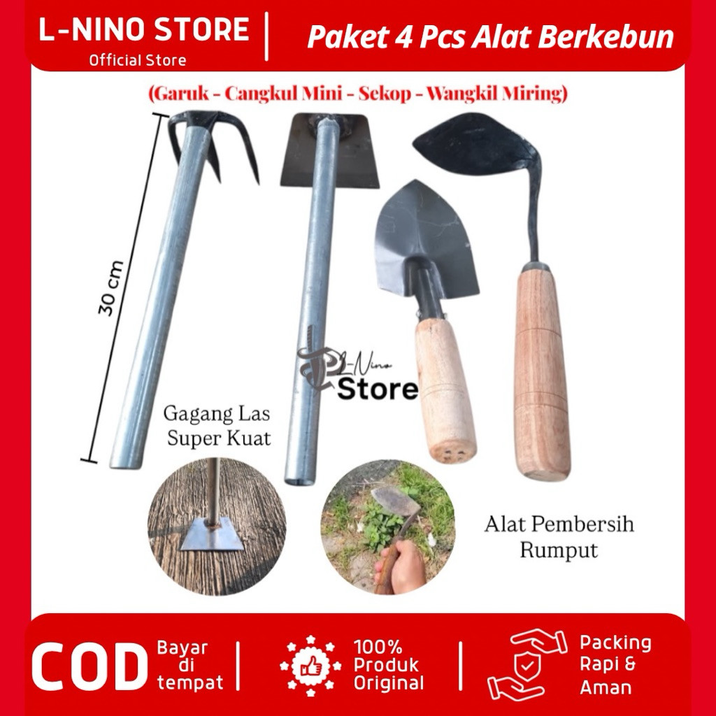 Paket Hemat Alat Berkebun Isi 4/ Perlengkapan Berkebun/Set Alat Berkebun