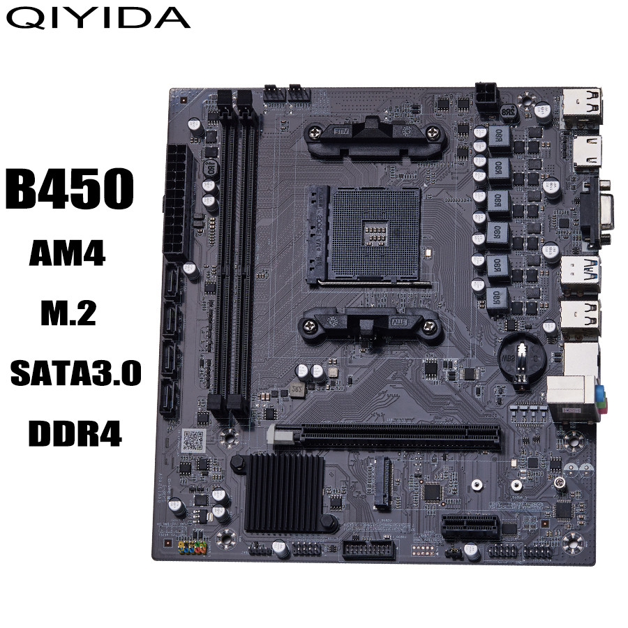 QIYIDA B450 motherboard support DDR4 desktop RAM AM4 CPU slot NVME NGFF M.2 USB 3.0 VGA dual annel f