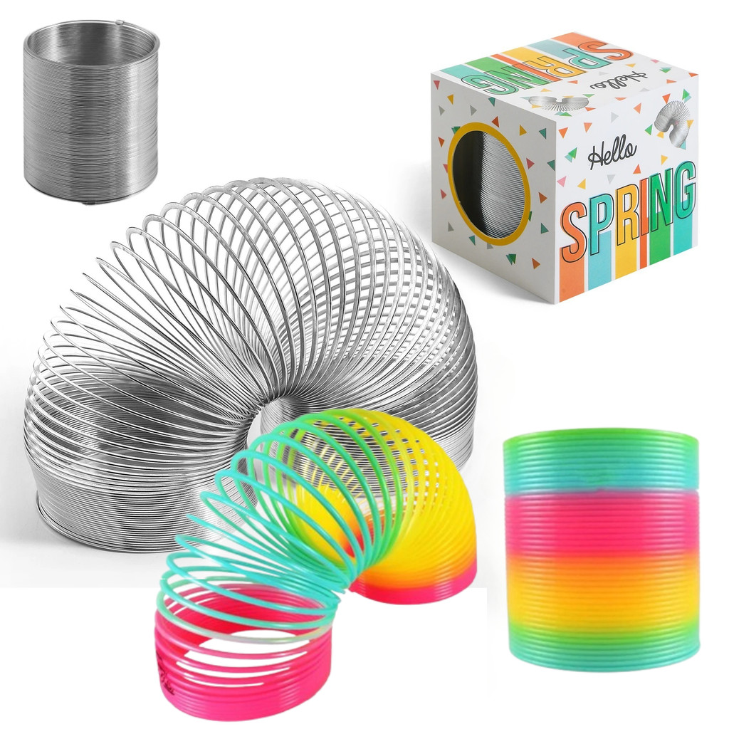 Slinky Spring Mainan Per Pegas Rainbow Slinky Spiral Toys Mainan Edukasi Anak Per Pegas - OR