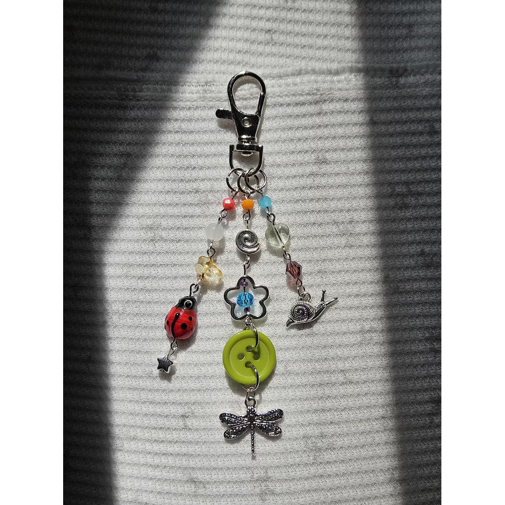 Whimsy Bug Keychain, Bag Charm, Ladybug, Dragonfly, Snail Y2K Accessories
