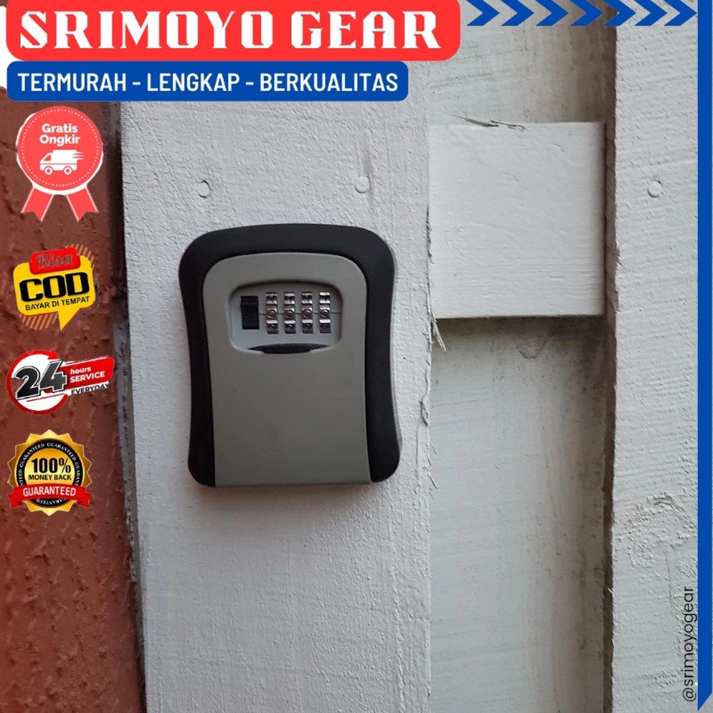 Kotak Brankas Safety Box Dinding Wall Mounted 4 Digit Password - Brankas mini dinding - Kotak kunci 