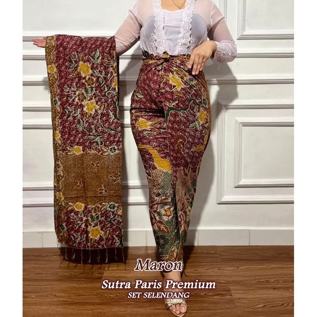 Arda Daily - Kamen Sutra Paris ATBM Set Selendang Kain Endek Bali Original Ukuran Jumbo All SIze