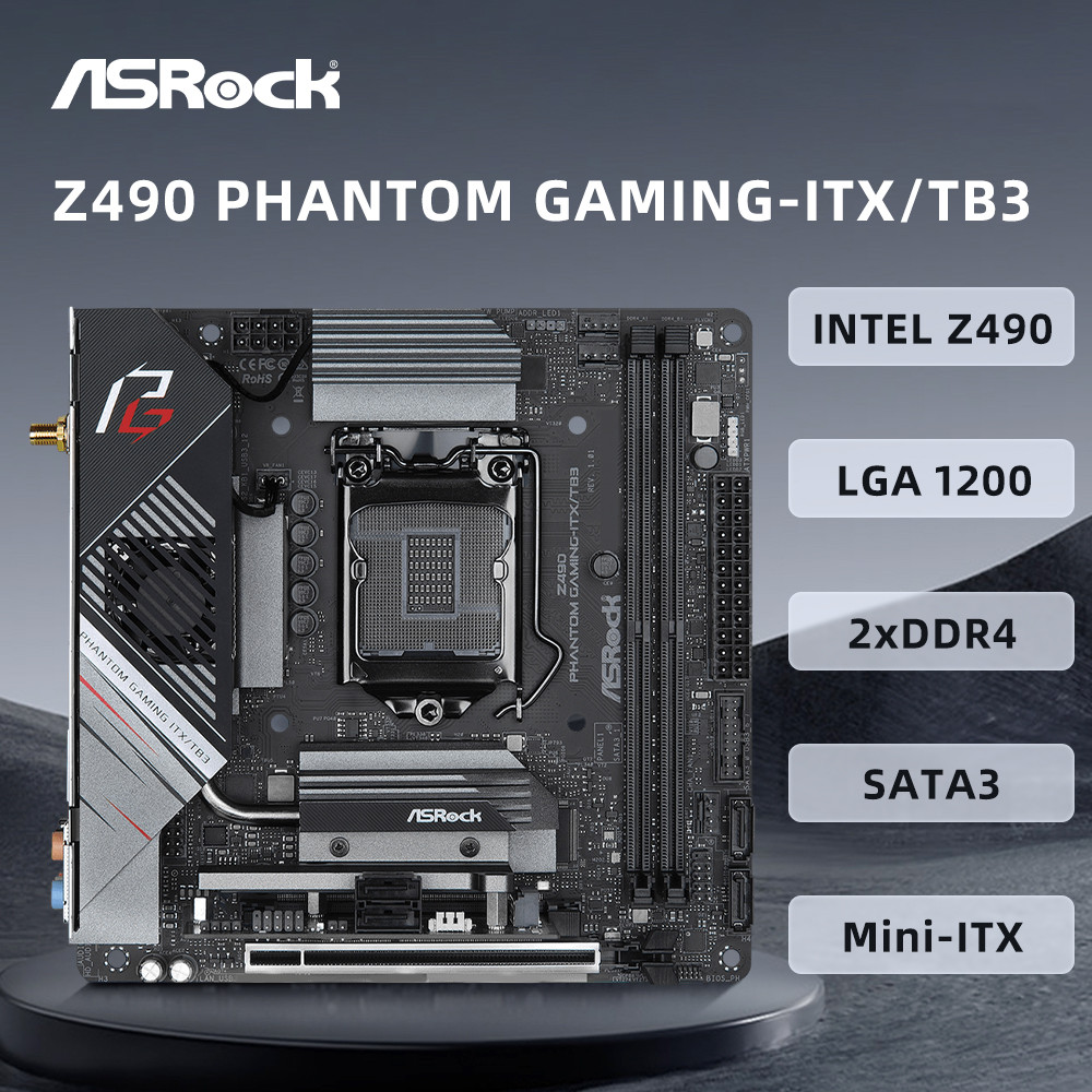 ASRock Z490 PHANTOM GAMING-ITX/TB3 Motherboard LGA 1200 Support 11900K 10900K 10700K 11700K CPU DDR4